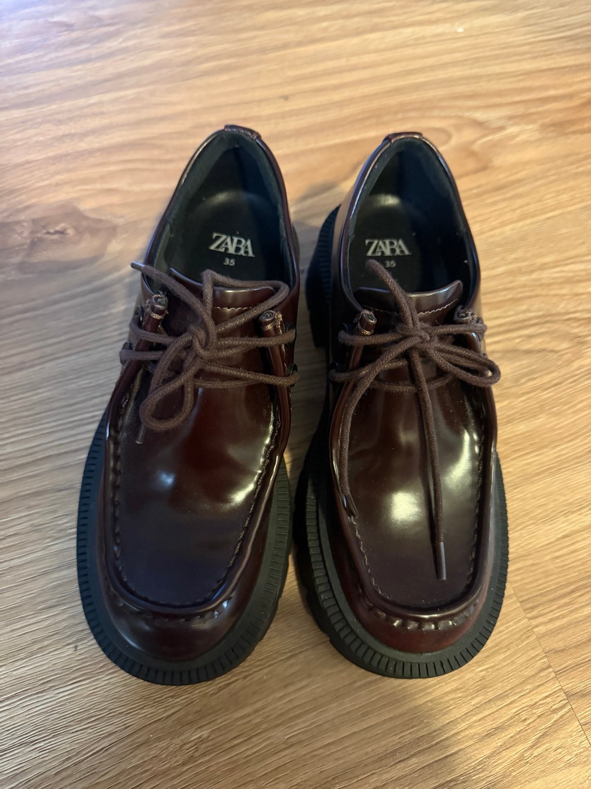 Zara chunky laced loafers