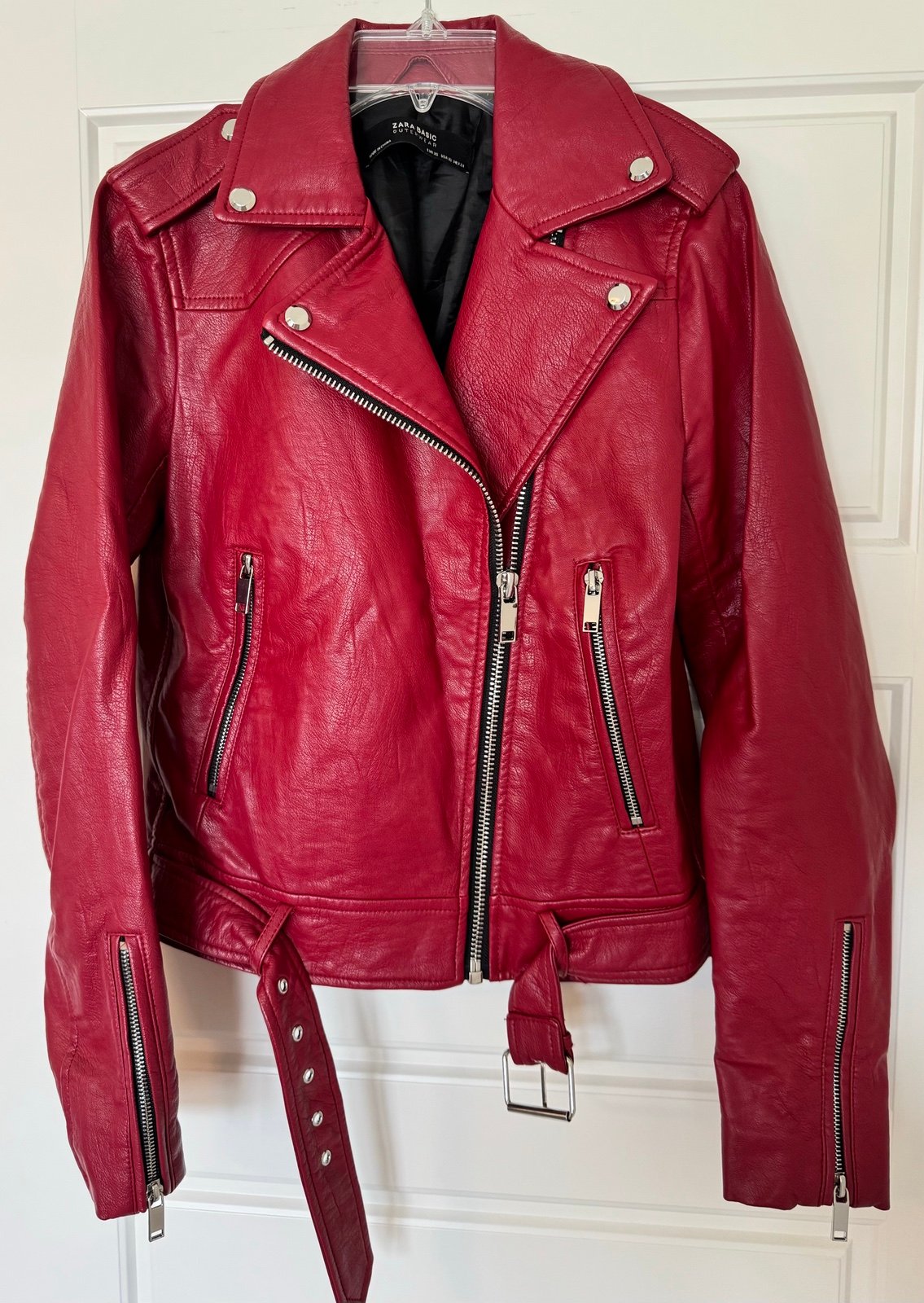 Zara Basic Women’s (Vintage) Leather Biker Jacket Size XS NWOT