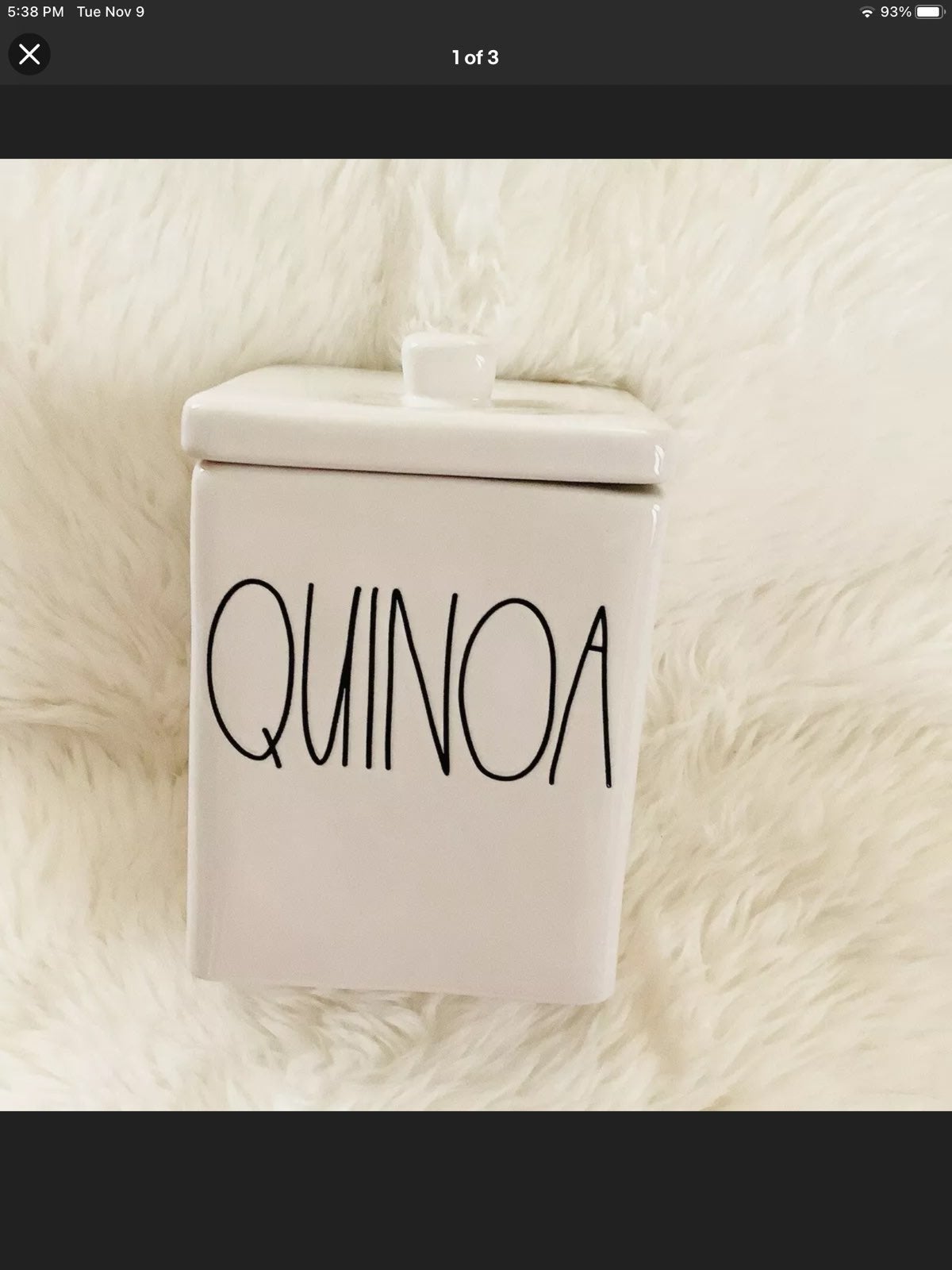 Rae Dunn QUINOA Canister