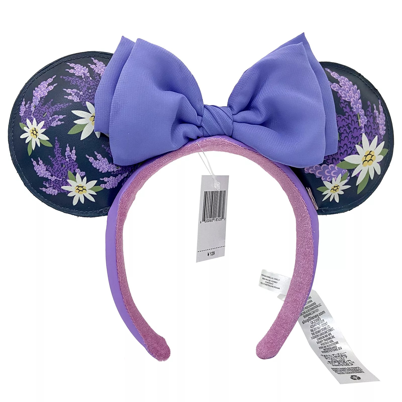 Disney Parks French Lavender Lilac Purple Flower Minnie Mouse Ears Headband US