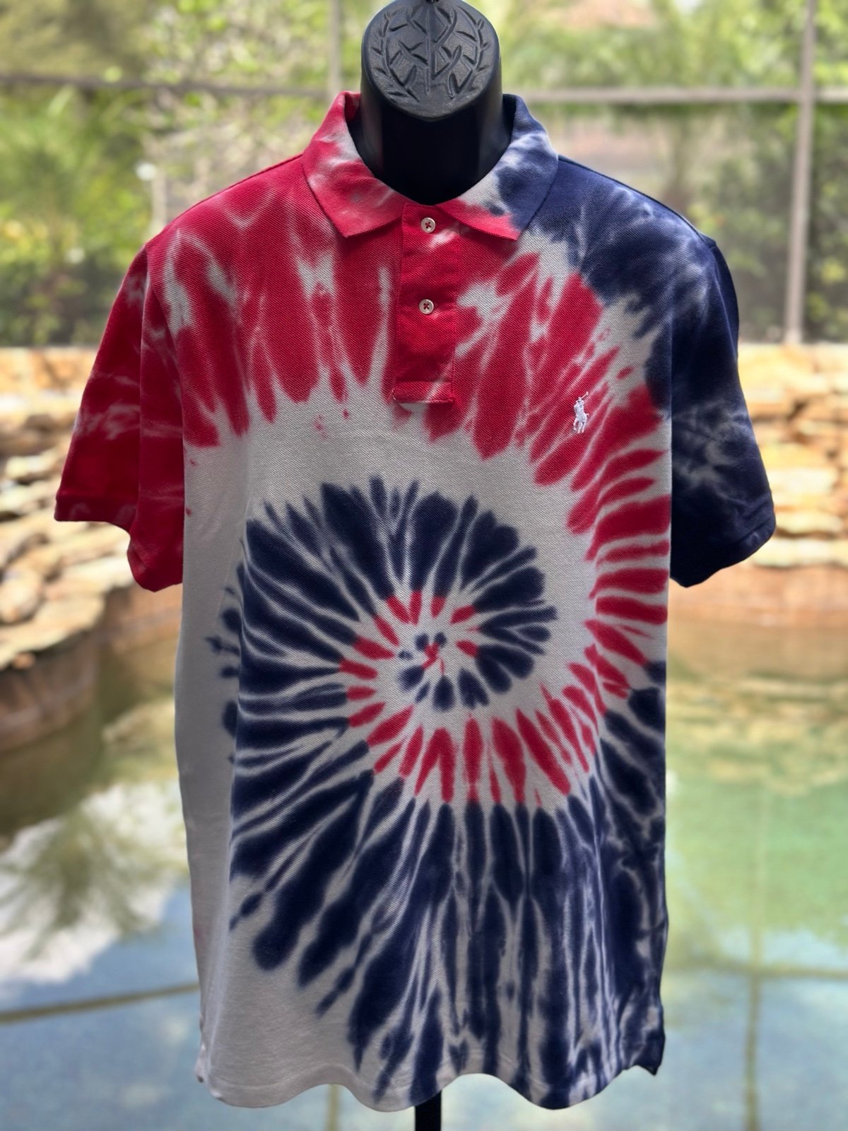 POLO RALPH LAUREN CUSTOMER SLIM FIT TIE DYE POLO (L)