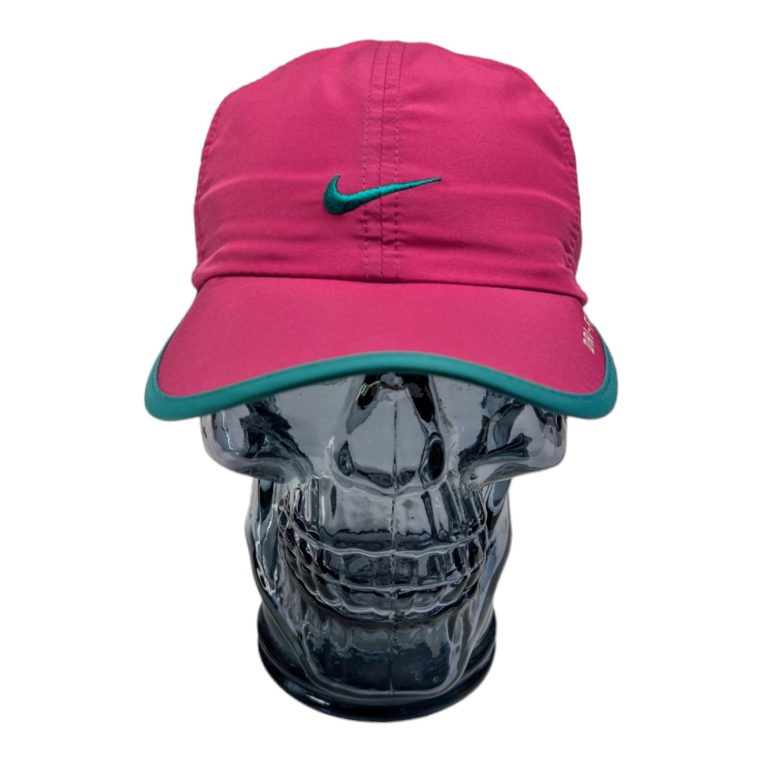 Nike DRI Fit Pink Green Lightweight Adjustable Ball Cap Style Hat