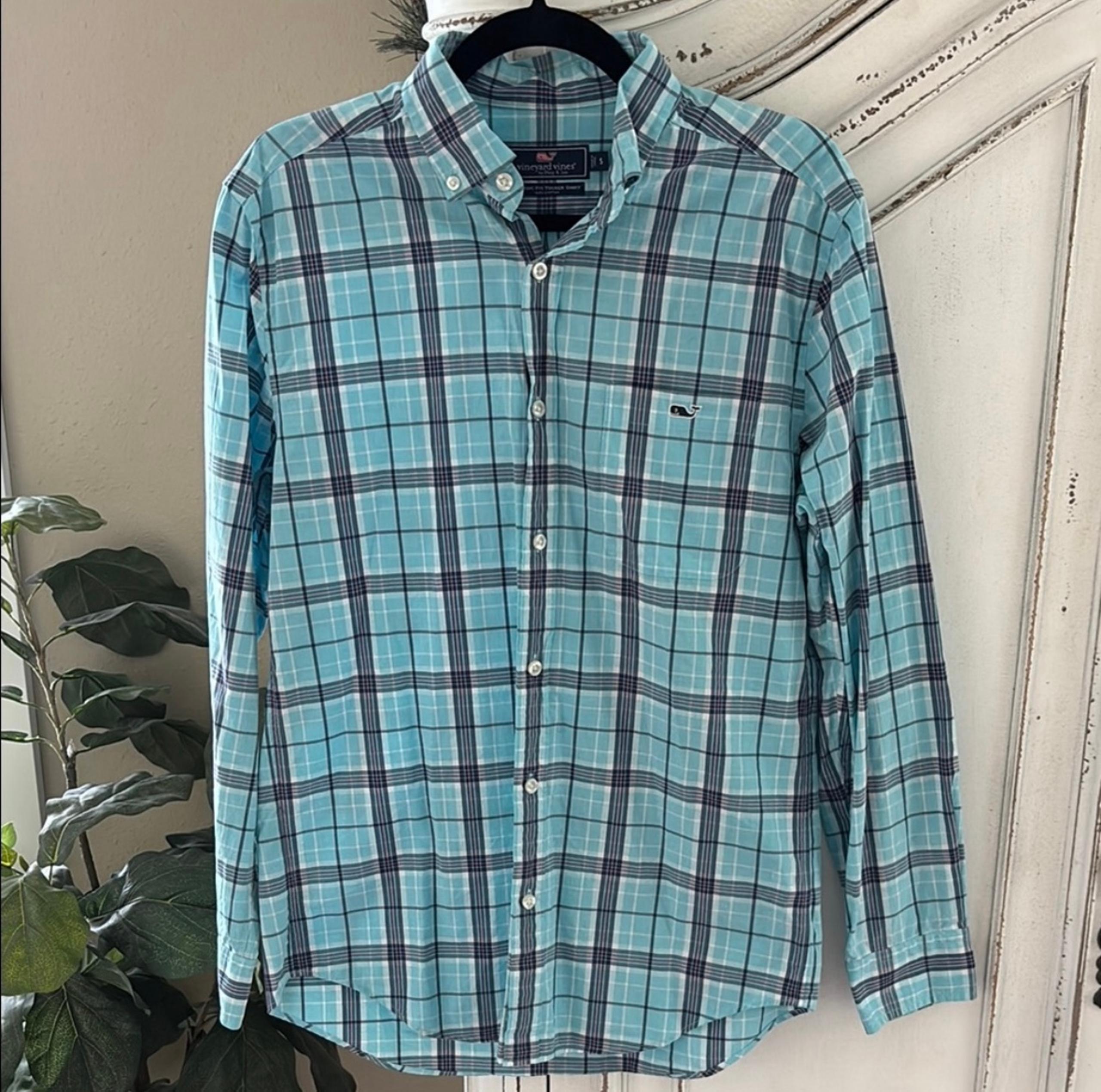 Vineyard Vines Shirt Mens Small Blue Classic Fit Tucker Preppy Casual Office
