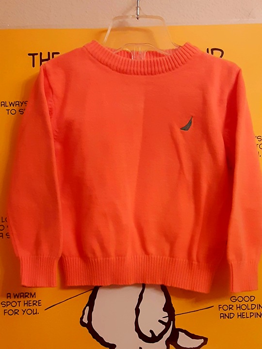 Toddler boys size 2T 24 months Nautica orange pullover sweater