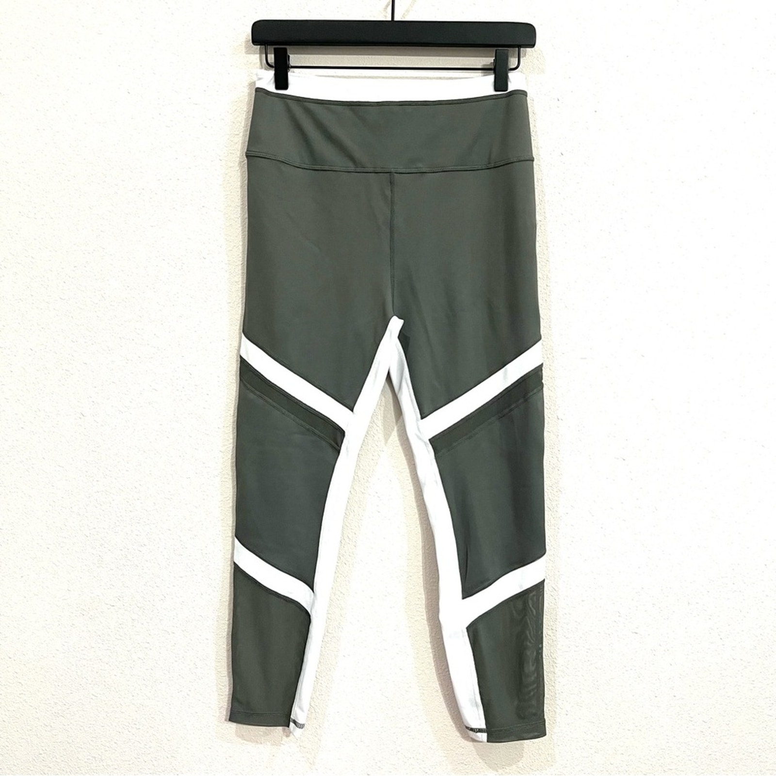 All Fenix Australia Cora Olive Green White 7/8 Luxe Leggings - Large NWT