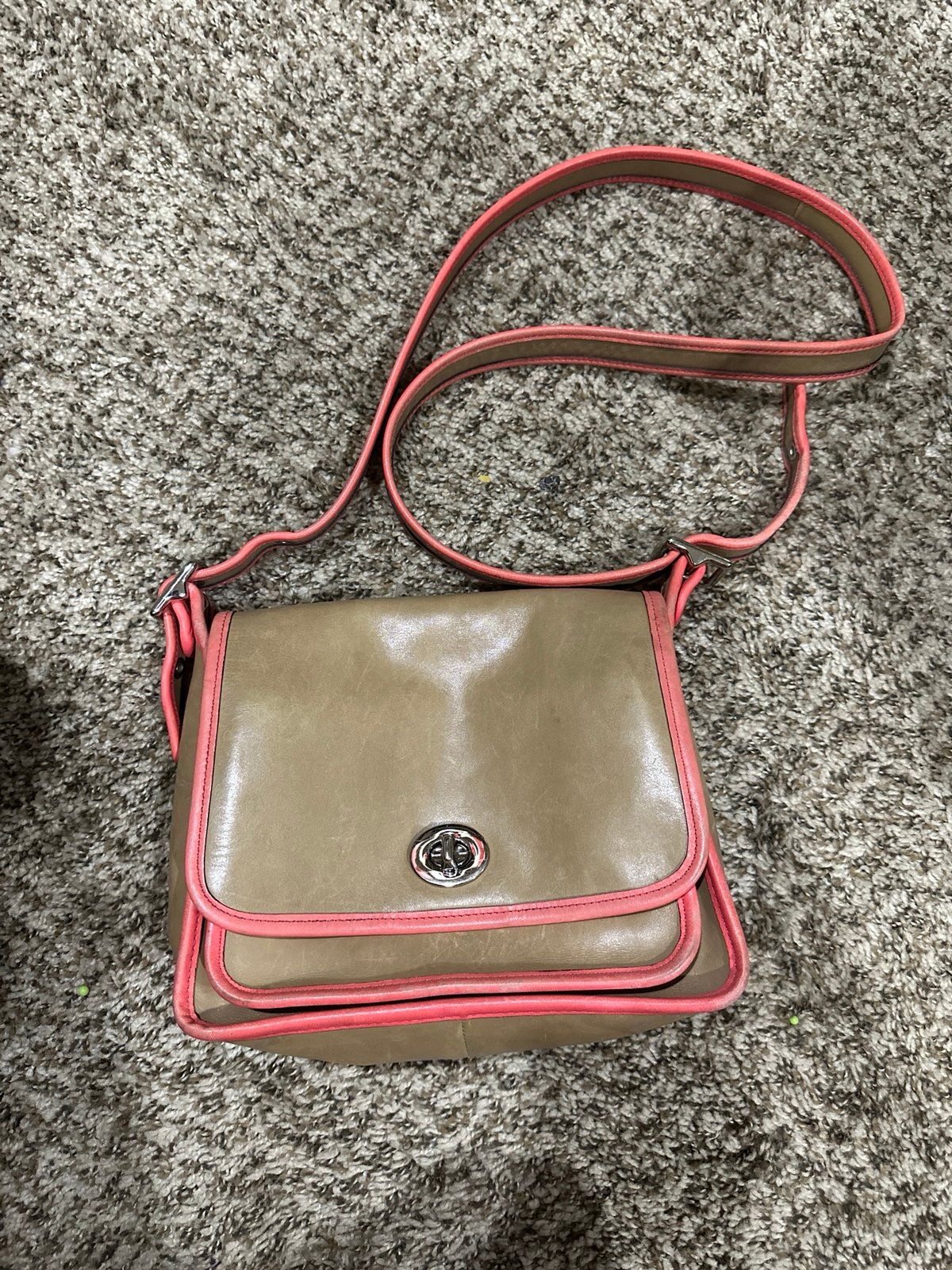 Coach Brown Archival Two Tone shoulder bag