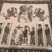 Hand-Printed Wall Hanging Tablecloth 100% Cotton Hand-Made 30 x 30 Black White