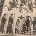Hand-Printed Wall Hanging Tablecloth 100% Cotton Hand-Made 30 x 30 Black White
