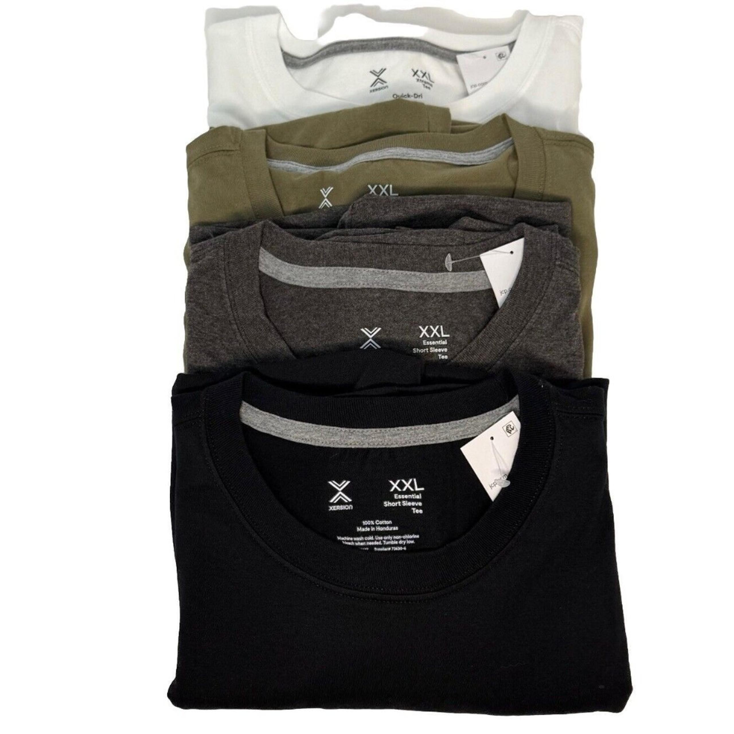 Xersion Bundle Lot 4 Men’s Tagless Lightweight Crew Neck T-shirts Size XXL NEW!