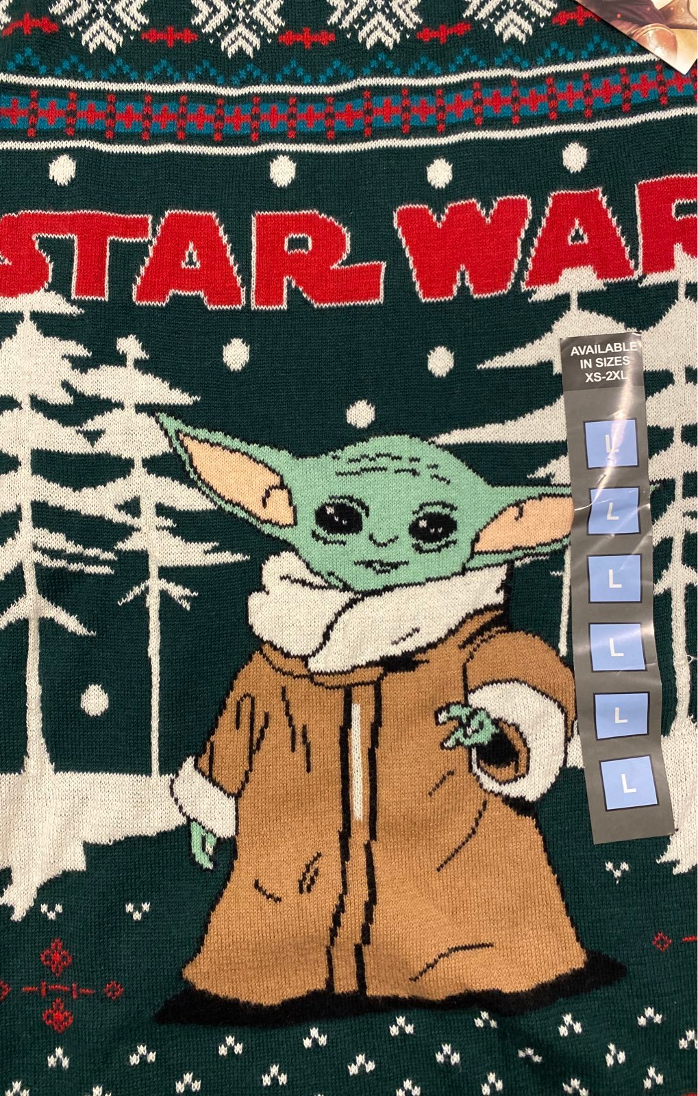 Baby yoda ugly christmas sweater large