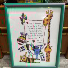 vintage cross stich frammed art