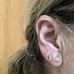14k Diamond set , post cluster earrings and cluster pendant 0.25 CTW