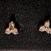 14k Diamond set , post cluster earrings and cluster pendant 0.25 CTW
