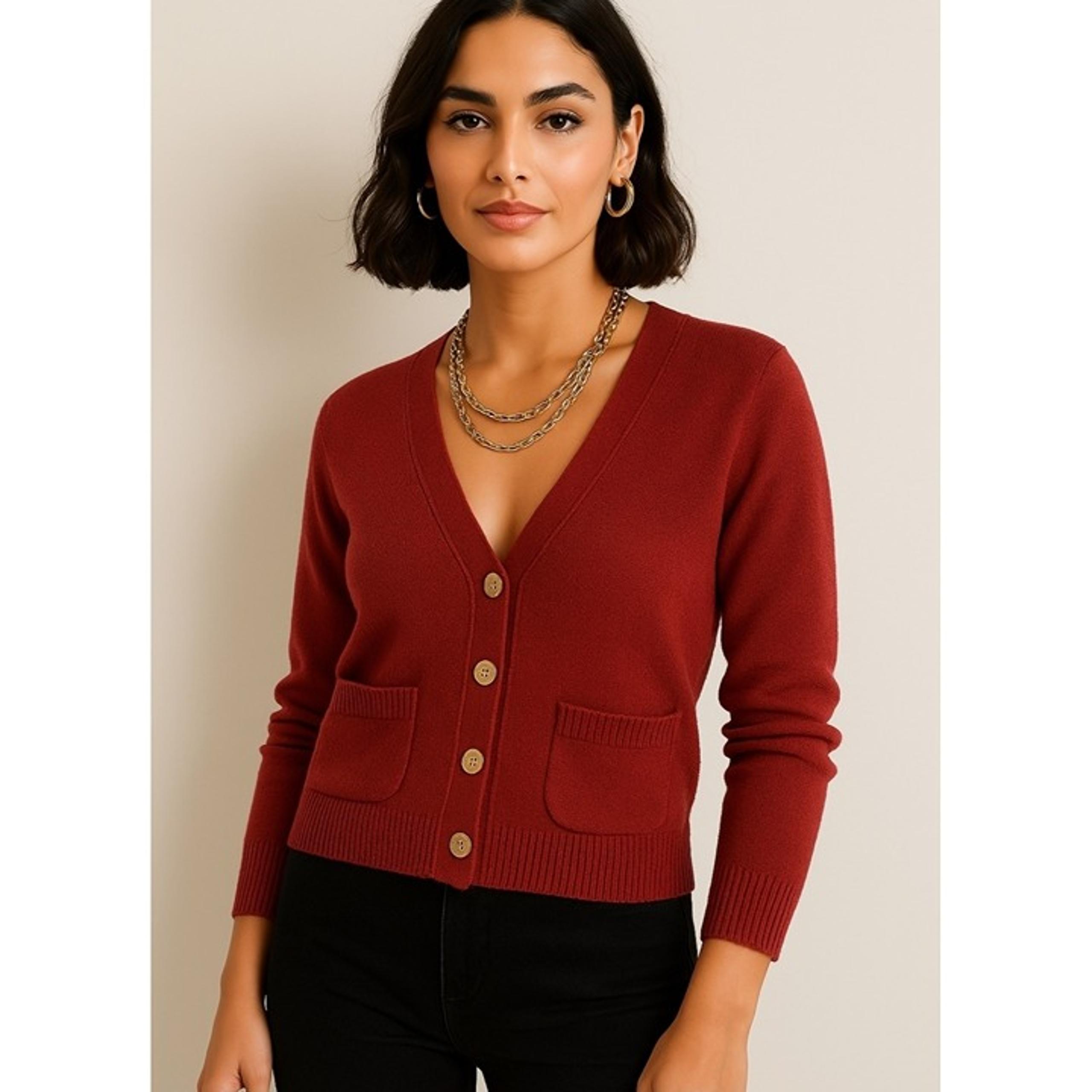 A.P.C. Wool Red Cardigan Womens Size M