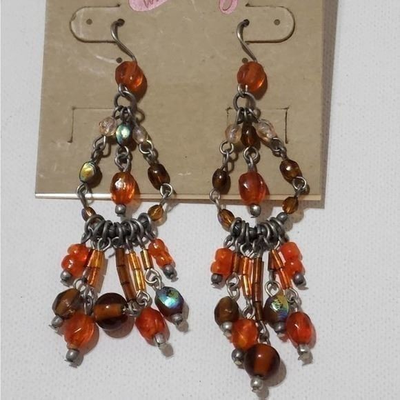 TRESKA beaded dangle chandelier earrings