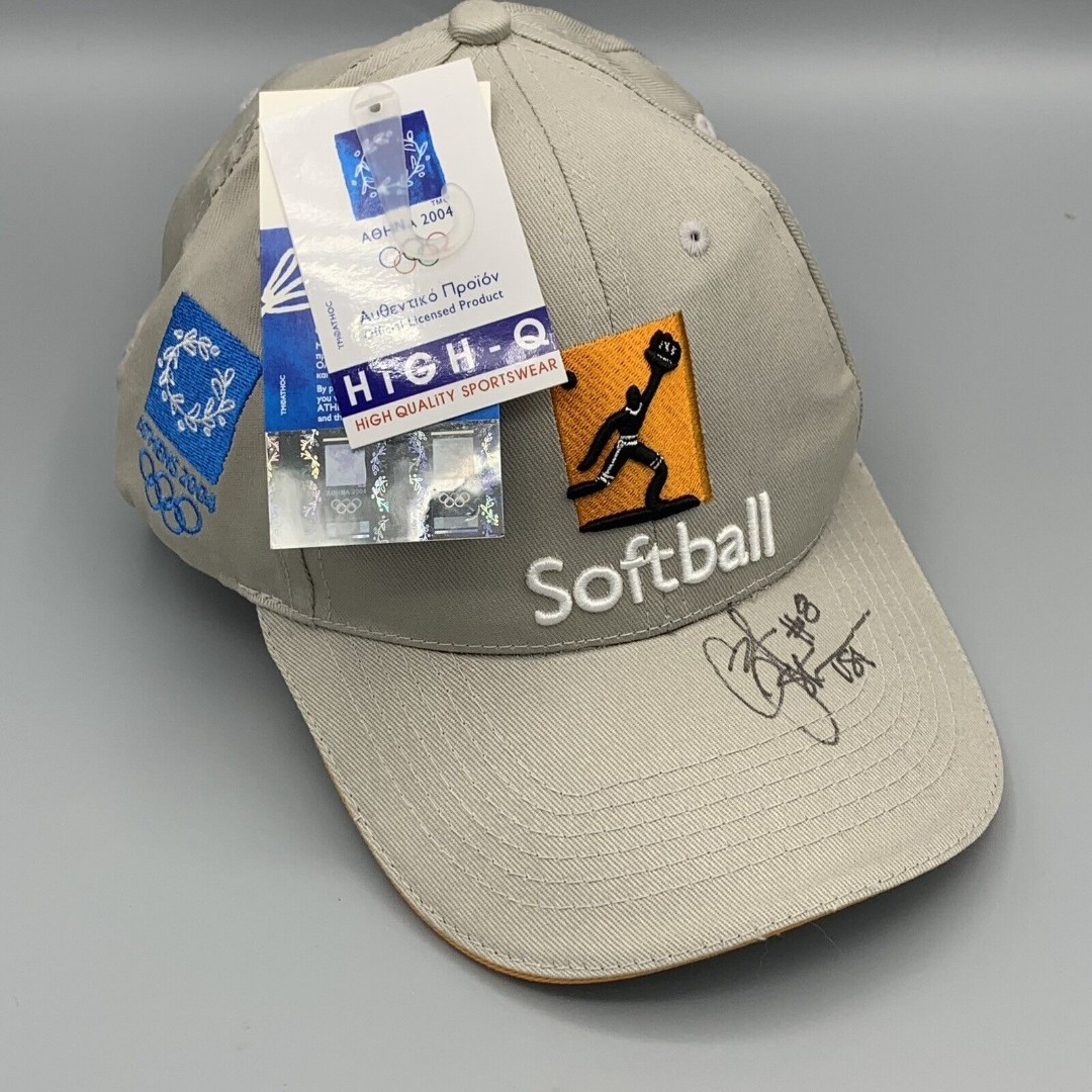 2004 Olympic Softball Cap Signed Cat Osterman Baseball Hat Gold Texas LongHorn