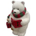 Vintage Caroling Polar Bear & Penguin Christmas Cookie Jar Ceramic W/Box CELLAR