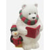 Vintage Caroling Polar Bear & Penguin Christmas Cookie Jar Ceramic W/Box CELLAR
