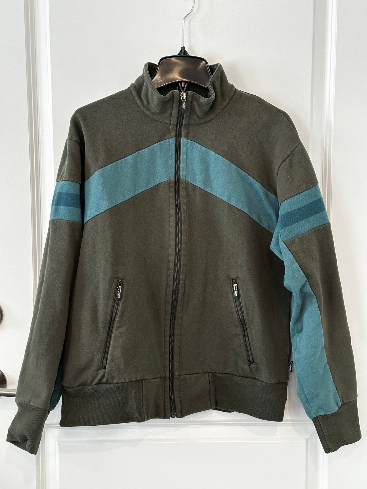 Patagonia Mens Full Zip Jacket Size Medium Cotton Blend Gray Blue 20910F7