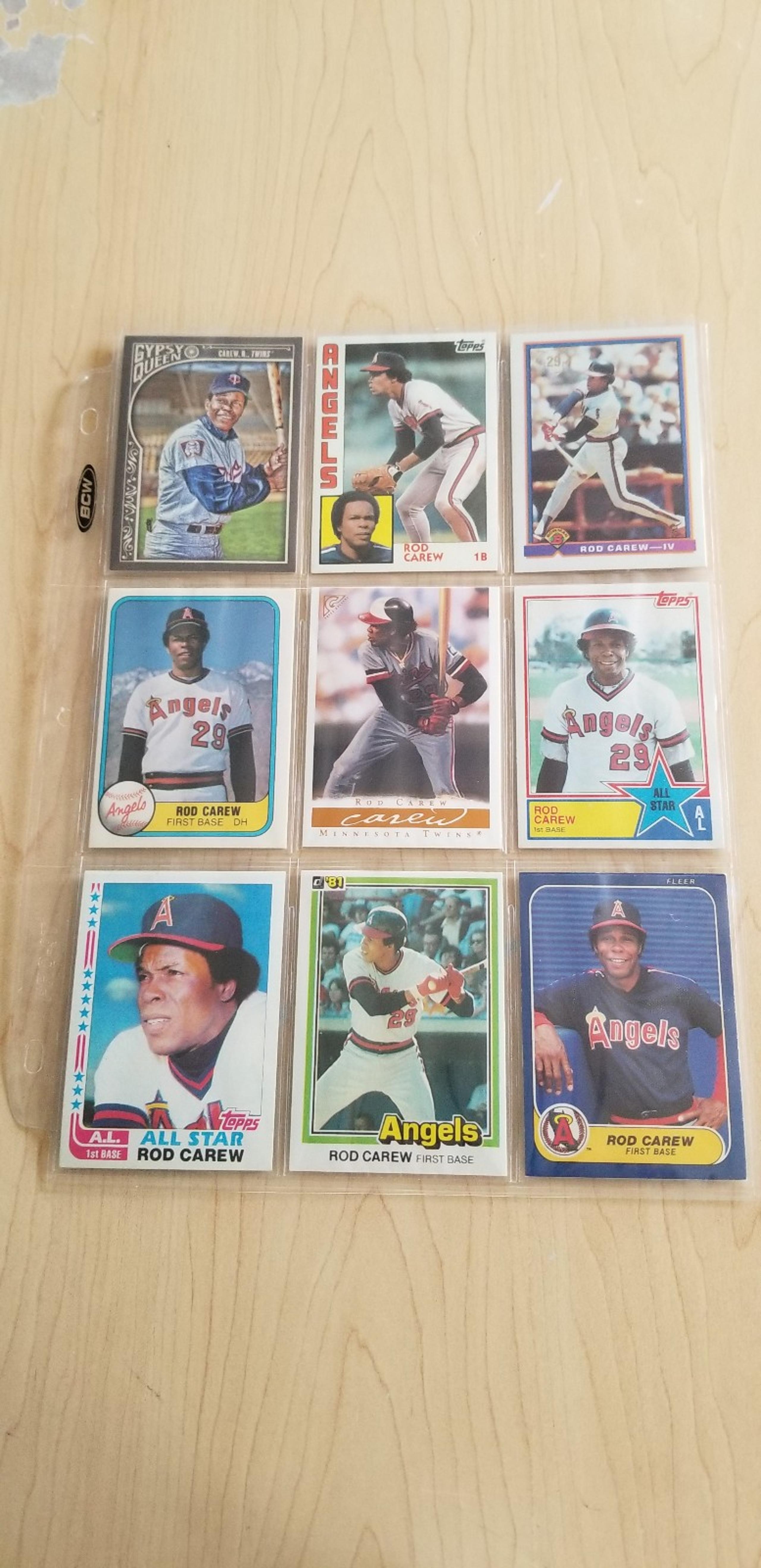 9 MLB Baseball Player Trading Cards / Carew