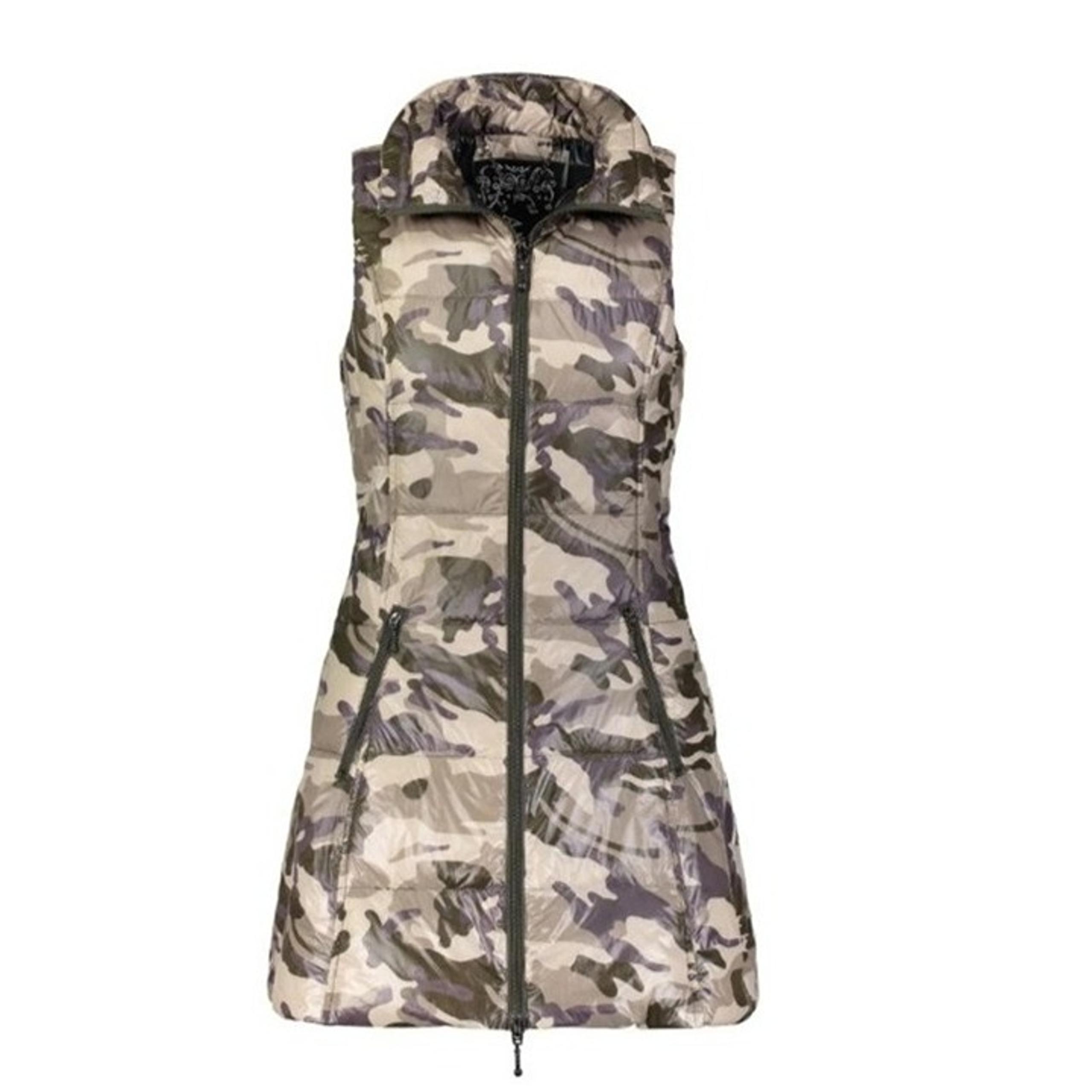 Anorak Long Down Packable Vest in Camo Size Small
