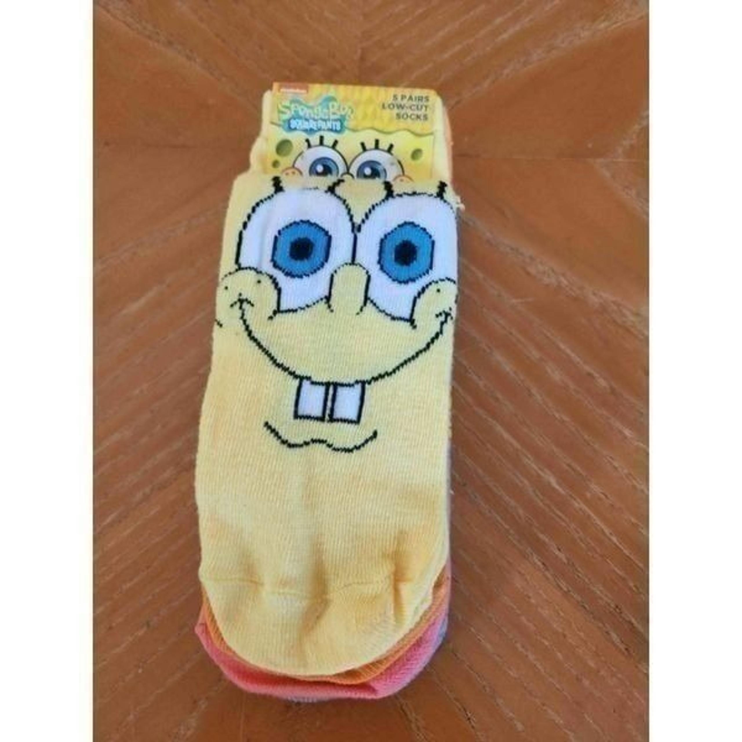SpongeBob 5 pair low cut socks women's size L