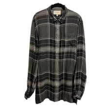PUBLIC SCHOOL New York Black Plaid Wool Button Up Mini Dress Women's Size Medium