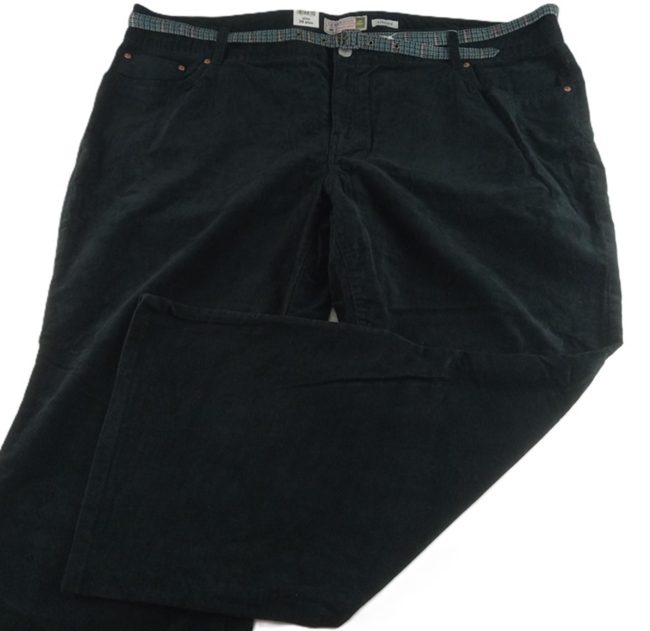 Old Navy Belted Low Waist Bootcut Corduroy Pants Women's Size 26 Black Stretch