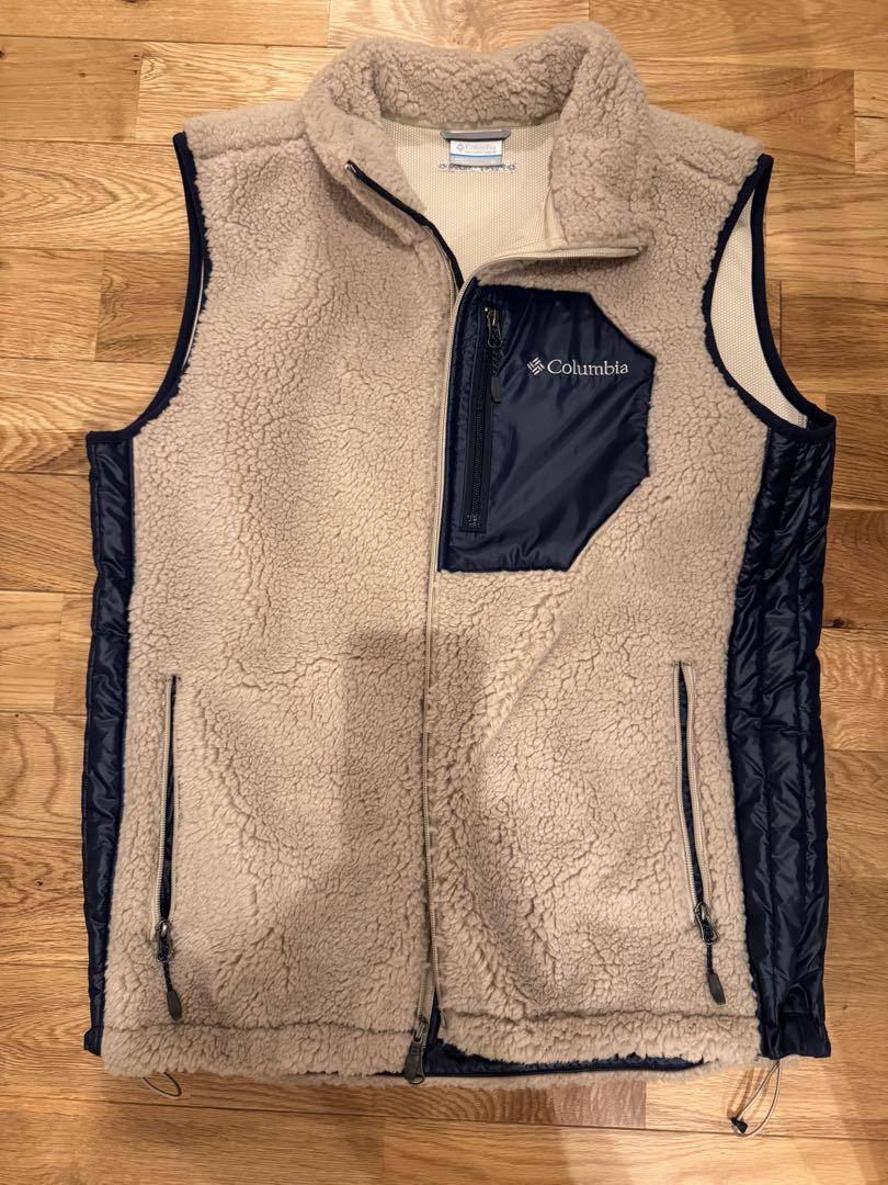 Columbia XL Fleece Vest Beige/Navy