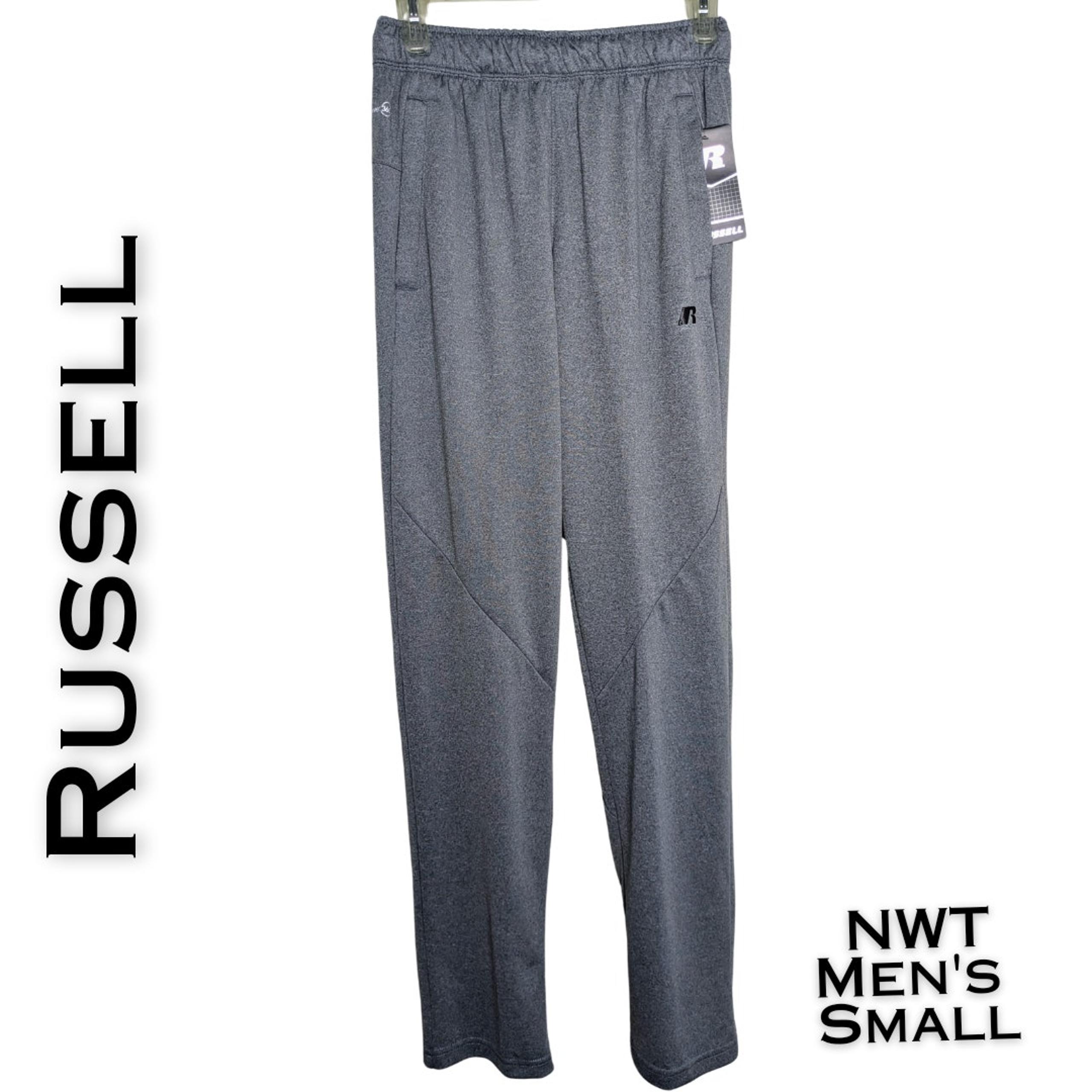 NEW Men's Russell Drip Power 360 Activewear Pants Grey Heather Size Small 28-30