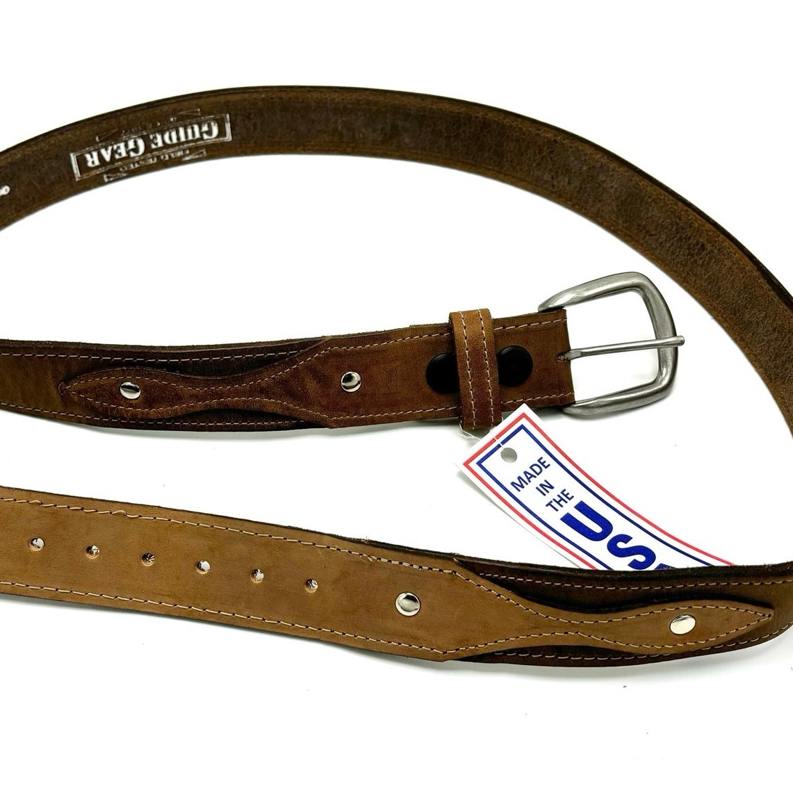 Guide Gear Leather Western Belt 44 Brown Top Grain Heavy Duty Cowboy Made in USA