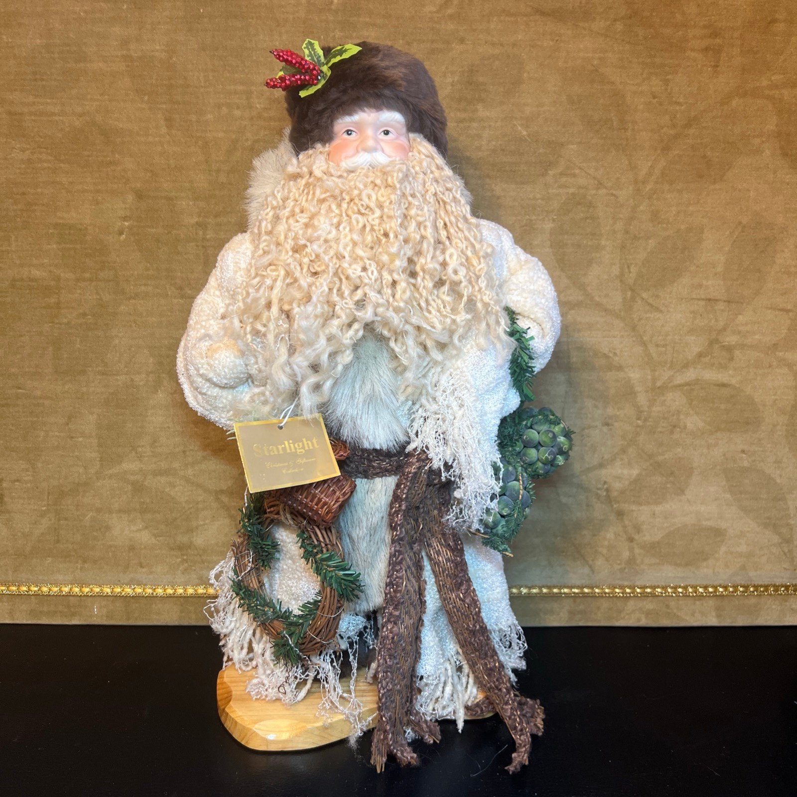Starlight Christmas & Giftware Collection Fabric Resin Santa Figure 16.5”