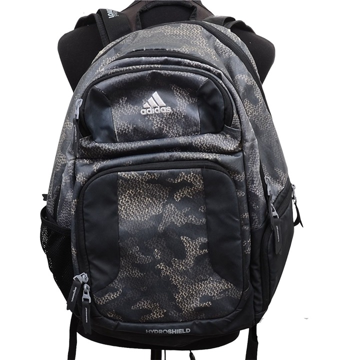 Adidas HydroShield Black Grey Camo Print Laptop Rucksack Backpack