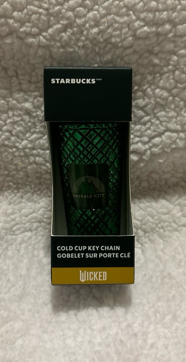 Wicked Starbucks 2024 Emerald City Cold Cup Keychain - Green Limited Edition