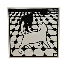 Vintage 1994 MMA FV Felix Vallotton Two Cats 6 Tile Trivet