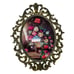 Vintage brass colored metal picture frame bubble glass dome - Made in Italy