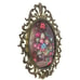 Vintage brass colored metal picture frame bubble glass dome - Made in Italy