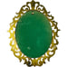 Vintage brass colored metal picture frame bubble glass dome - Made in Italy