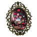 Vintage brass colored metal picture frame bubble glass dome - Made in Italy