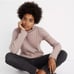 Madewell Donegal Evercrest Turtleneck Sweater in Blush Pink Flecked Coziest Yarn
