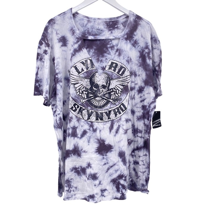 Torrid Lynyrd Skynyrd tie dye grahpic tee shirt size 3X NEW Choker neck
