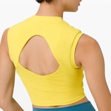 Nwt lululemon sweat intention tank yellow serpentine size 6