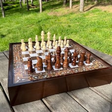 Wooden Handmade Large Chess Set,Birthday Gift for Son, Custom Luxury Chess Board