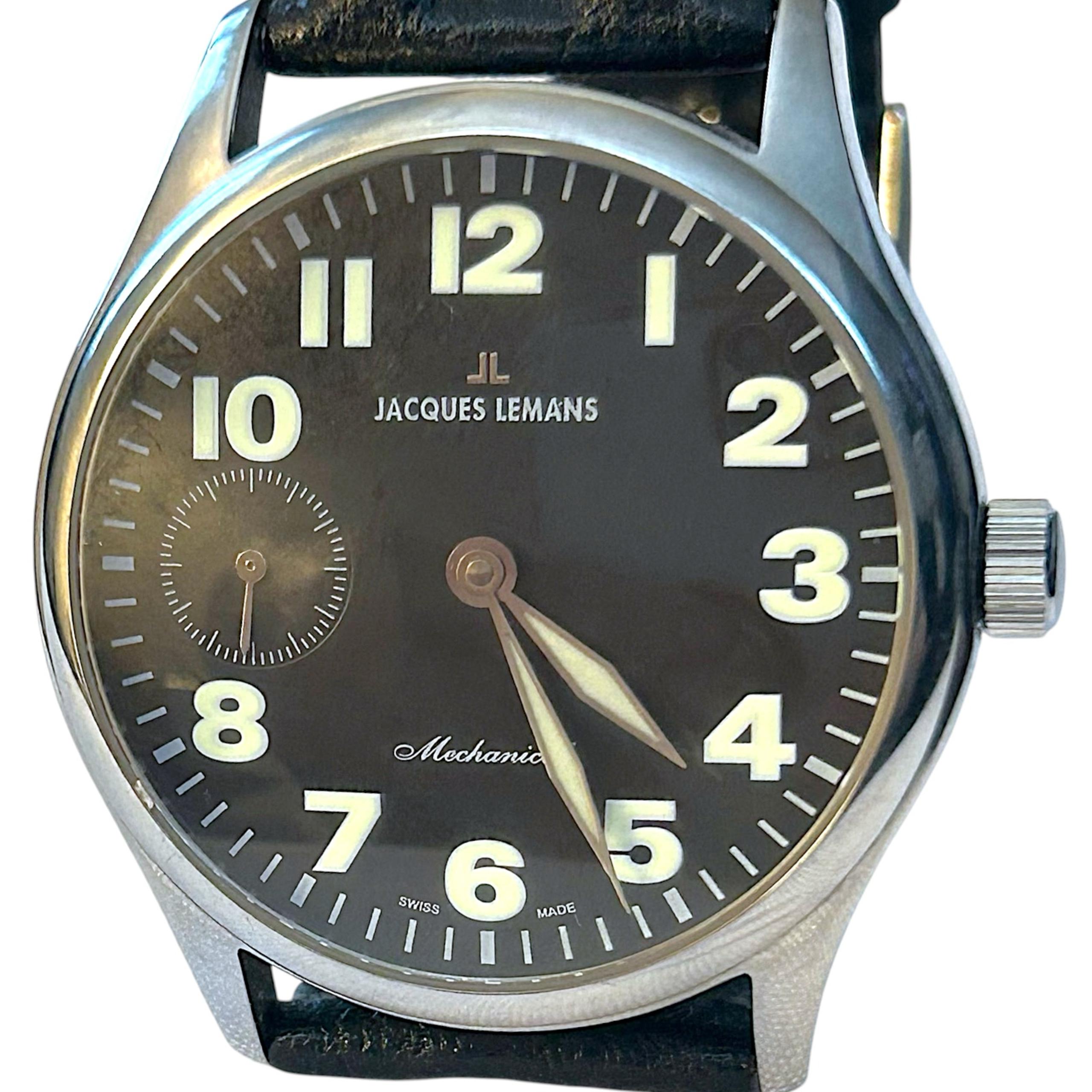 JACQUES LEMANS MEN’S CALIBER ETA 6497-1 WRIST WATCH SWISS MADE SAPPHIRE CRYSTAL