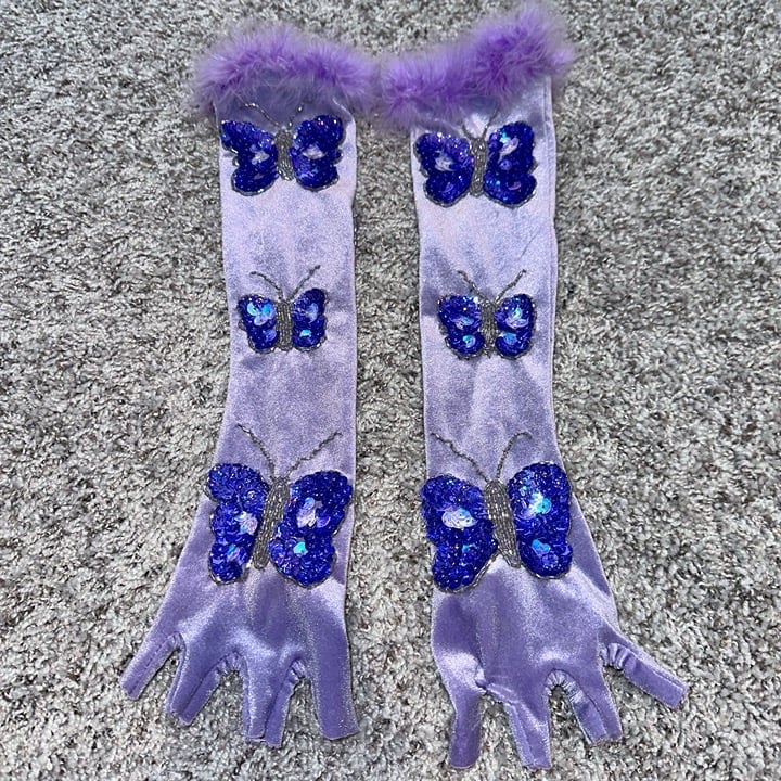 jackalope land purple butterfly gloves