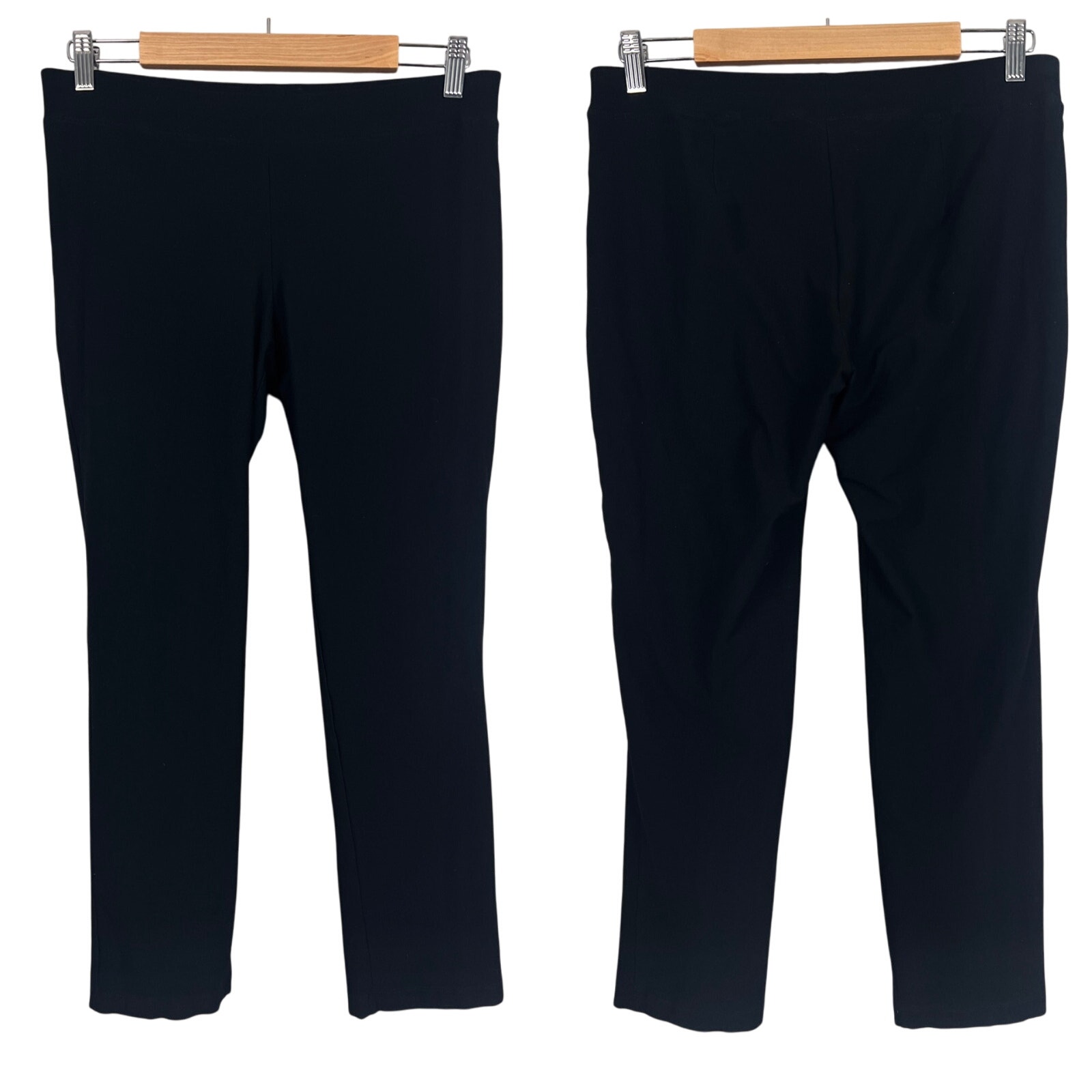 EILEEN FISHER Women's S Black Washable Stretch Crepe Slim Cropped Pull On Pant