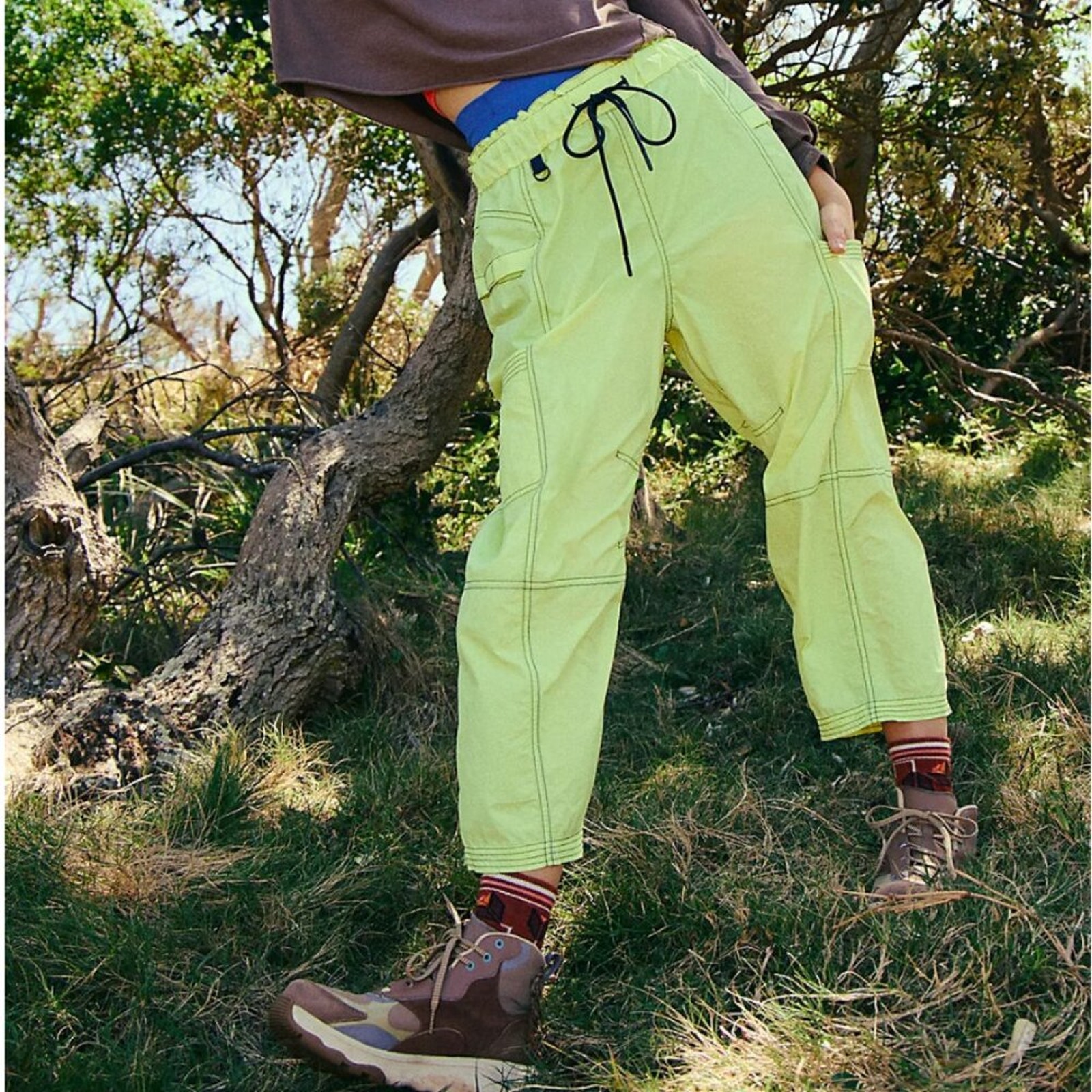 NWT Free People In The Wild Pants in Sour Citrus