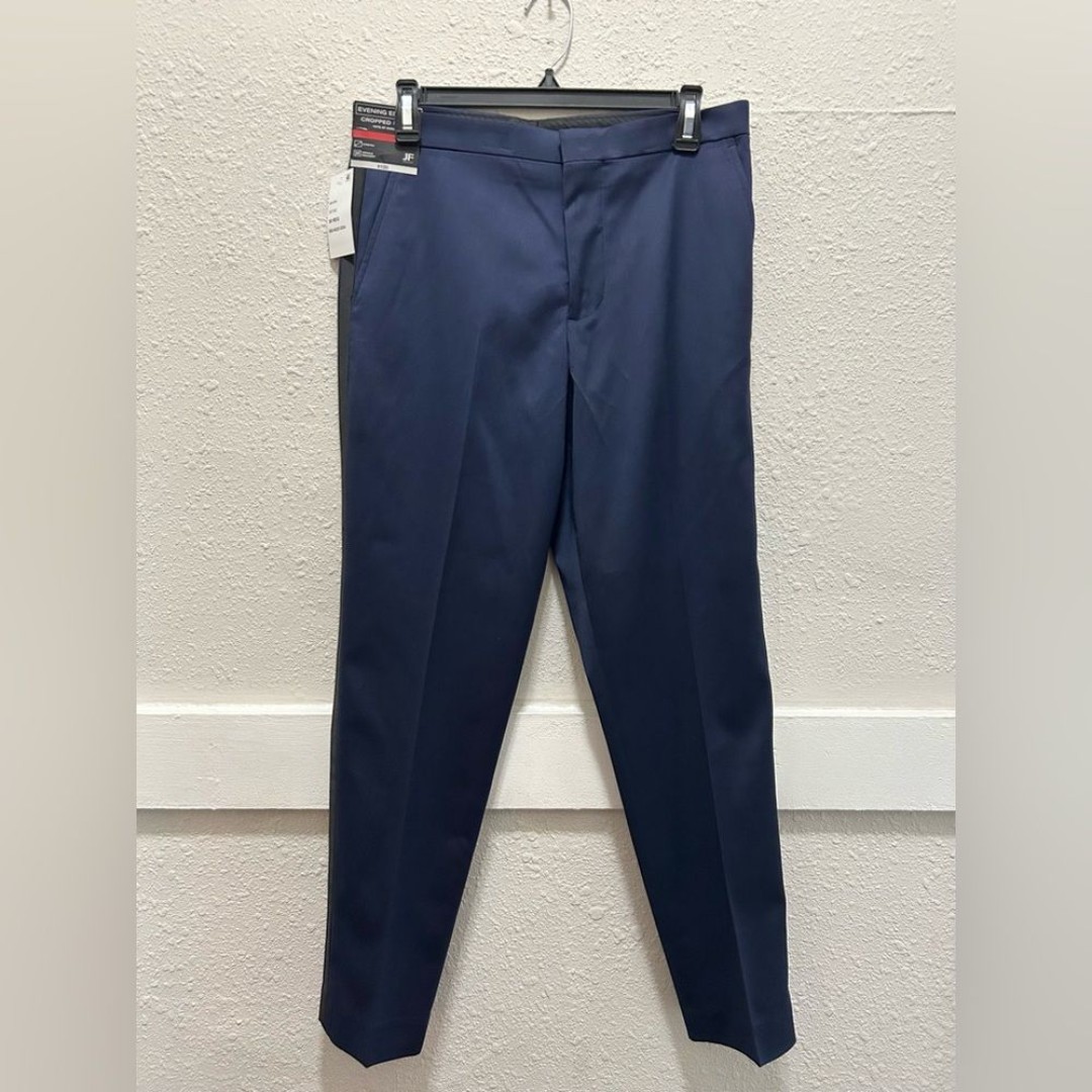 JF J.Ferrar Navy & Black Evening Edition Cropped Ankle Slim Dress Pants NWT 30R