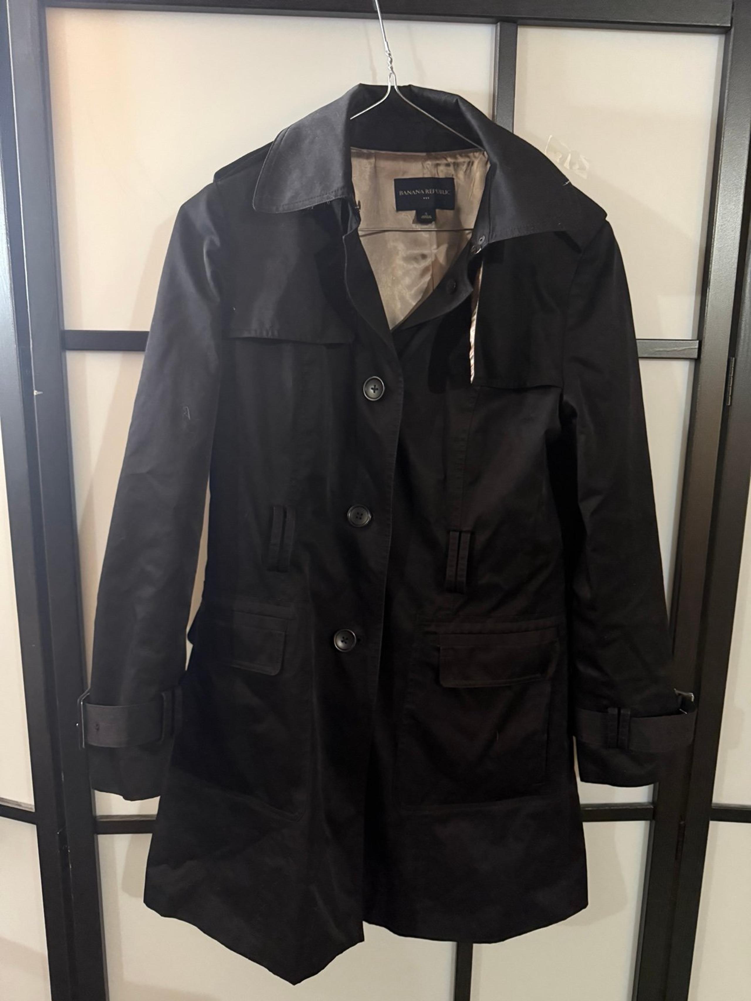 Black Trench Coat Banana Republic