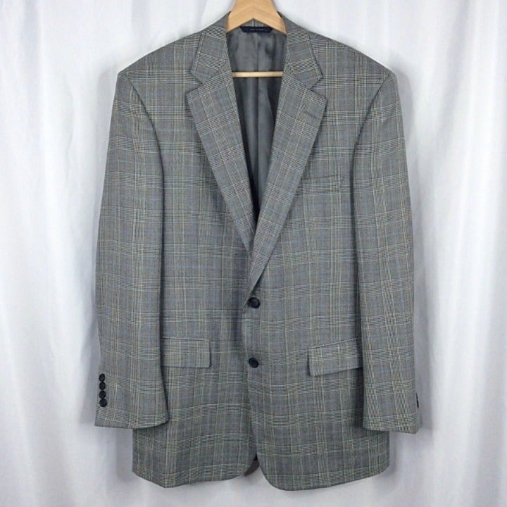 Brooks Brothers 1818 Madison Jacket 42L Glen Plaid Wool Silk Sport Coat Blazer